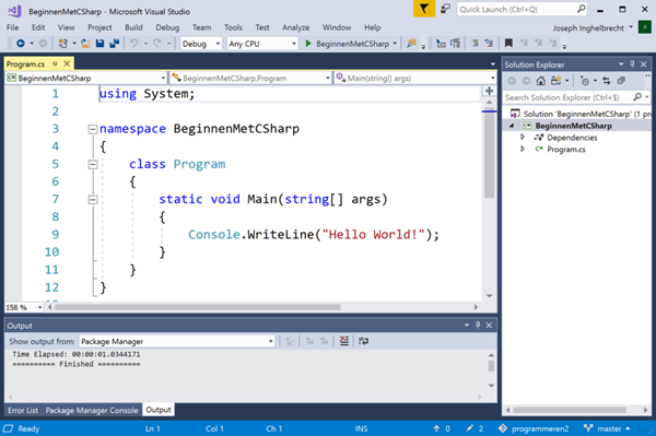 Startscherm BeginnenMetCSharp